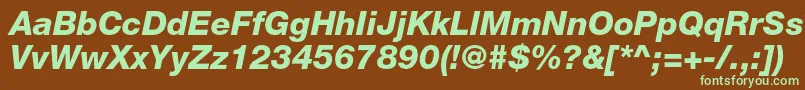 HelveticaneueltstdHvit-fontti – vihreät fontit ruskealla taustalla