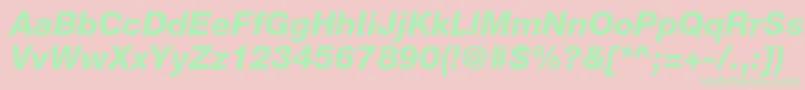 HelveticaneueltstdHvit Font – Green Fonts on Pink Background