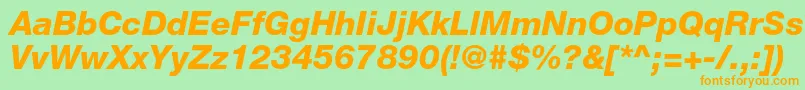 HelveticaneueltstdHvit Font – Orange Fonts on Green Background