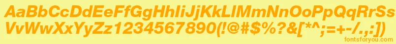 HelveticaneueltstdHvit Font – Orange Fonts on Yellow Background