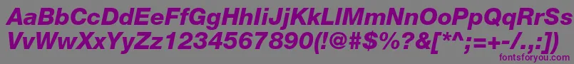 Шрифт HelveticaneueltstdHvit – фиолетовые шрифты на сером фоне