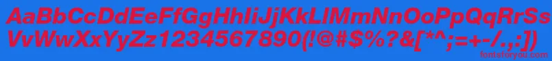 HelveticaneueltstdHvit-fontti – punaiset fontit sinisellä taustalla