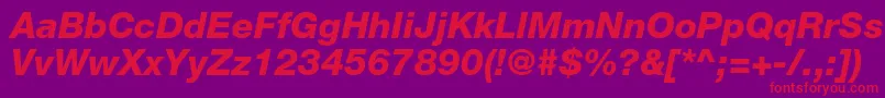 HelveticaneueltstdHvit Font – Red Fonts on Purple Background