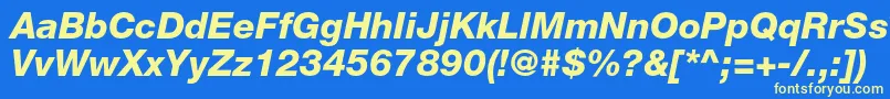 HelveticaneueltstdHvit Font – Yellow Fonts on Blue Background