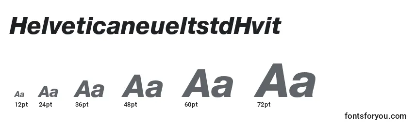 Tamanhos de fonte HelveticaneueltstdHvit