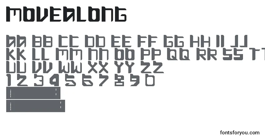 Schriftart MoveAlong – Alphabet, Zahlen, spezielle Symbole