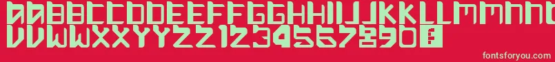 MoveAlong Font – Green Fonts on Red Background