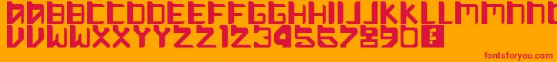 フォントMoveAlong – オレンジの背景に赤い文字