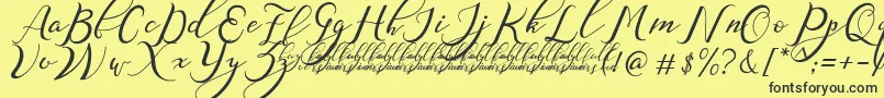 NazeefaDemo Font – Black Fonts on Yellow Background