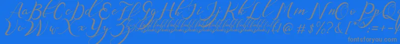 NazeefaDemo-Schriftart – Graue Schriften auf blauem Hintergrund