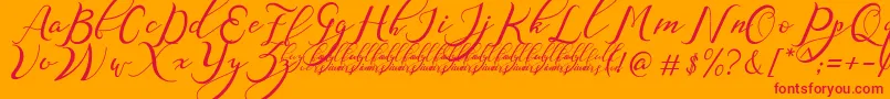 NazeefaDemo Font – Red Fonts on Orange Background