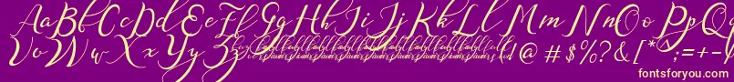 NazeefaDemo-Schriftart – Gelbe Schriften auf violettem Hintergrund