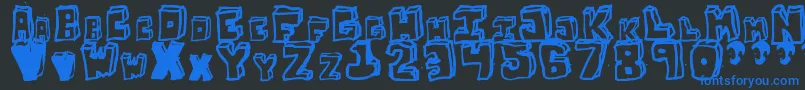 OpnStunfillawenkay Font – Blue Fonts on Black Background
