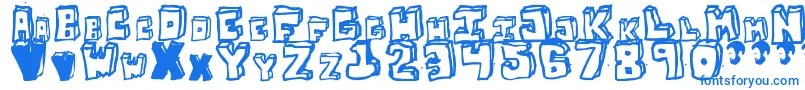 OpnStunfillawenkay Font – Blue Fonts on White Background