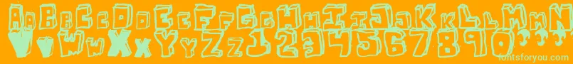OpnStunfillawenkay Font – Green Fonts on Orange Background