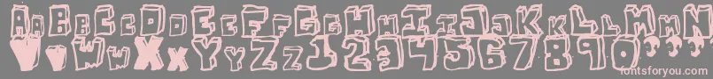 OpnStunfillawenkay-Schriftart – Rosa Schriften auf grauem Hintergrund