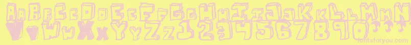 OpnStunfillawenkay Font – Pink Fonts on Yellow Background