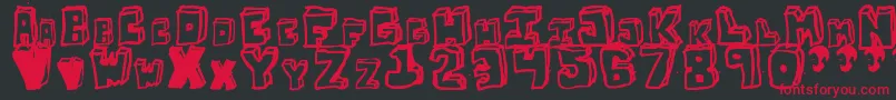 OpnStunfillawenkay Font – Red Fonts on Black Background