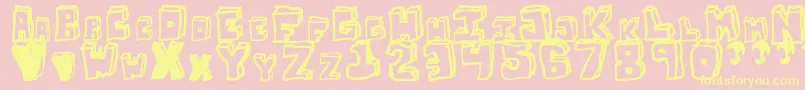 OpnStunfillawenkay Font – Yellow Fonts on Pink Background