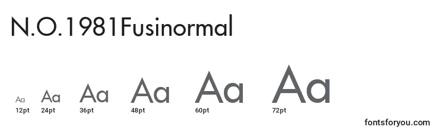 Размеры шрифта N.O.1981Fusinormal