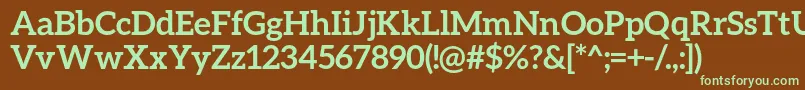 AleoBold-fontti – vihreät fontit ruskealla taustalla