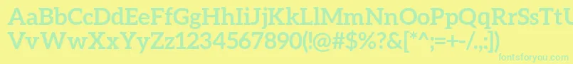 フォントAleoBold – 黄色い背景に緑の文字