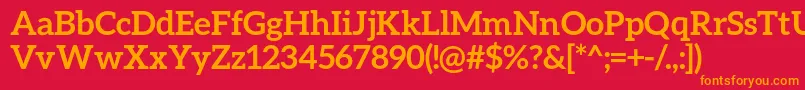 フォントAleoBold – 赤い背景にオレンジの文字