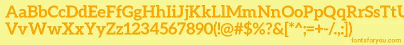 AleoBold Font – Orange Fonts on Yellow Background