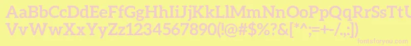 AleoBold-fontti – vaaleanpunaiset fontit keltaisella taustalla
