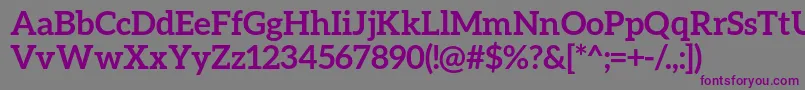 フォントAleoBold – 紫色のフォント、灰色の背景