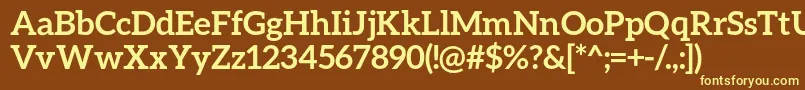 AleoBold-fontti – keltaiset fontit ruskealla taustalla