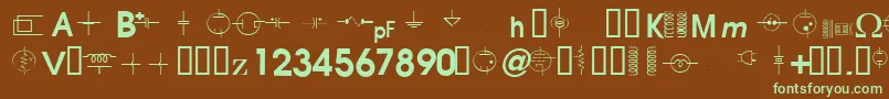 Шрифт VacTubeSymbolsV1.2 – зелёные шрифты на коричневом фоне