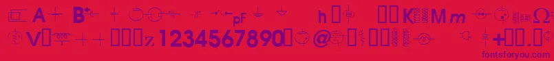 VacTubeSymbolsV1.2 Font – Purple Fonts on Red Background