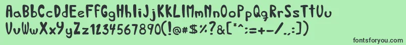 BedandbreakfastRegular Font – Black Fonts on Green Background
