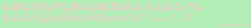 BedandbreakfastRegular Font – Pink Fonts on Green Background