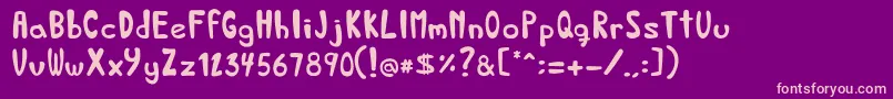 BedandbreakfastRegular Font – Pink Fonts on Purple Background