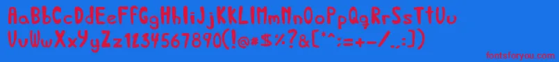 BedandbreakfastRegular Font – Red Fonts on Blue Background