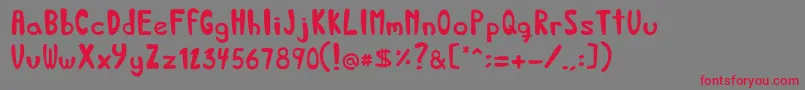 フォントBedandbreakfastRegular – 赤い文字の灰色の背景