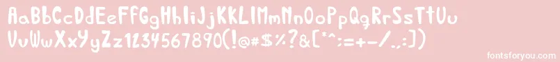 フォントBedandbreakfastRegular – ピンクの背景に白い文字
