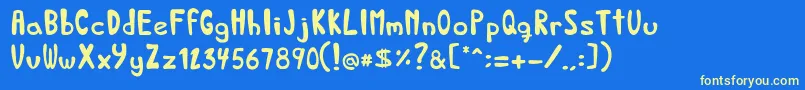 BedandbreakfastRegular Font – Yellow Fonts on Blue Background