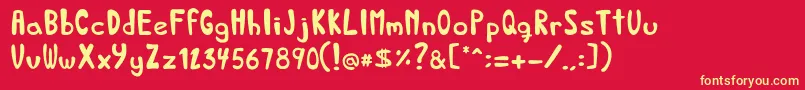BedandbreakfastRegular Font – Yellow Fonts on Red Background