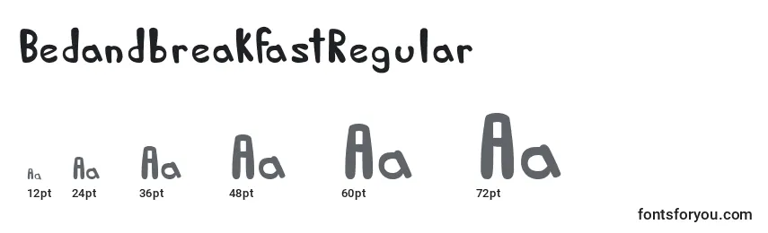 Размеры шрифта BedandbreakfastRegular