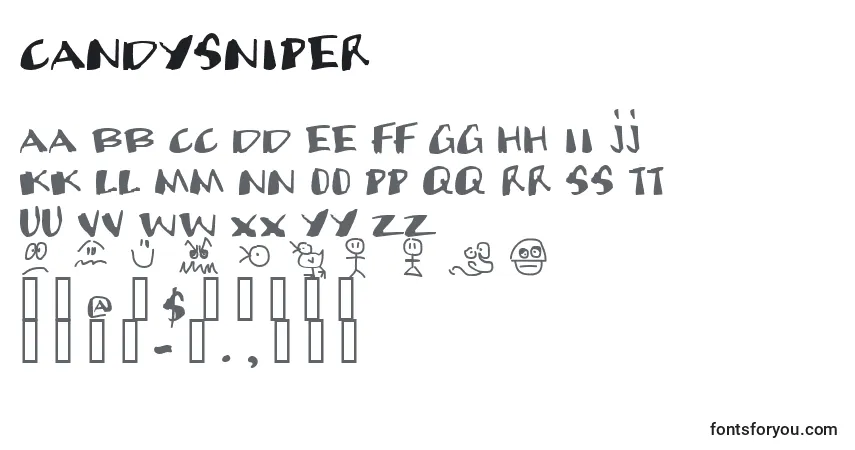 A fonte CandySniper – alfabeto, números, caracteres especiais