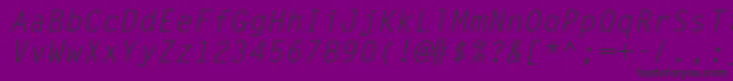 Czcionka LettergothicstdSlanted – czarne czcionki na fioletowym tle