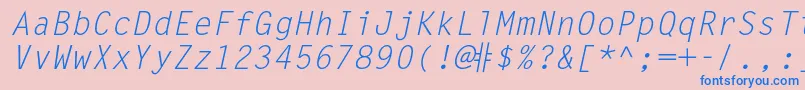 LettergothicstdSlanted Font – Blue Fonts on Pink Background