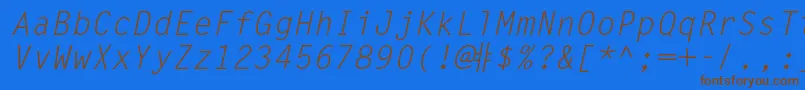 LettergothicstdSlanted Font – Brown Fonts on Blue Background