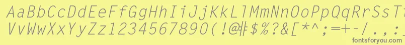 LettergothicstdSlanted Font – Gray Fonts on Yellow Background