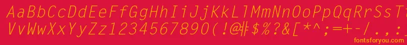 LettergothicstdSlanted Font – Orange Fonts on Red Background