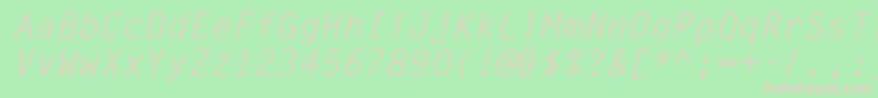 LettergothicstdSlanted Font – Pink Fonts on Green Background