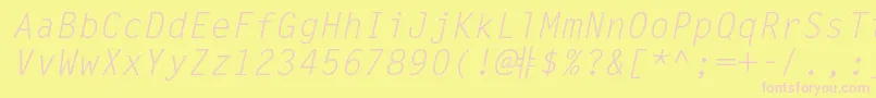 LettergothicstdSlanted Font – Pink Fonts on Yellow Background